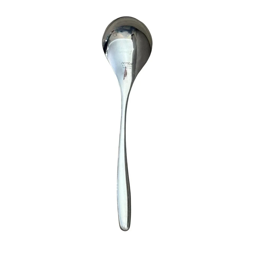 Nambe‎ Bend 3 Piece Stainless Steel Serving Set Spoon Slotted Spoon Meat Fork
